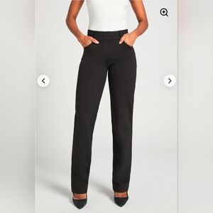 Betabrand Dress Pant Yoga Pant | Straight (Black) Size XL Long